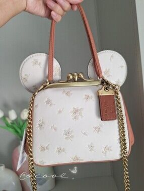 NEW Coach X Disney 1941 Minnie Mouse Kisslock Ear Bag Limited Edition FLORAL